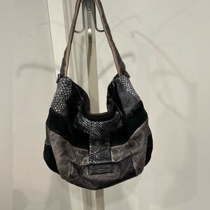 Libeskind Leather Irvine Hobo Bag- Luxe Alligator Look Statement Handbag